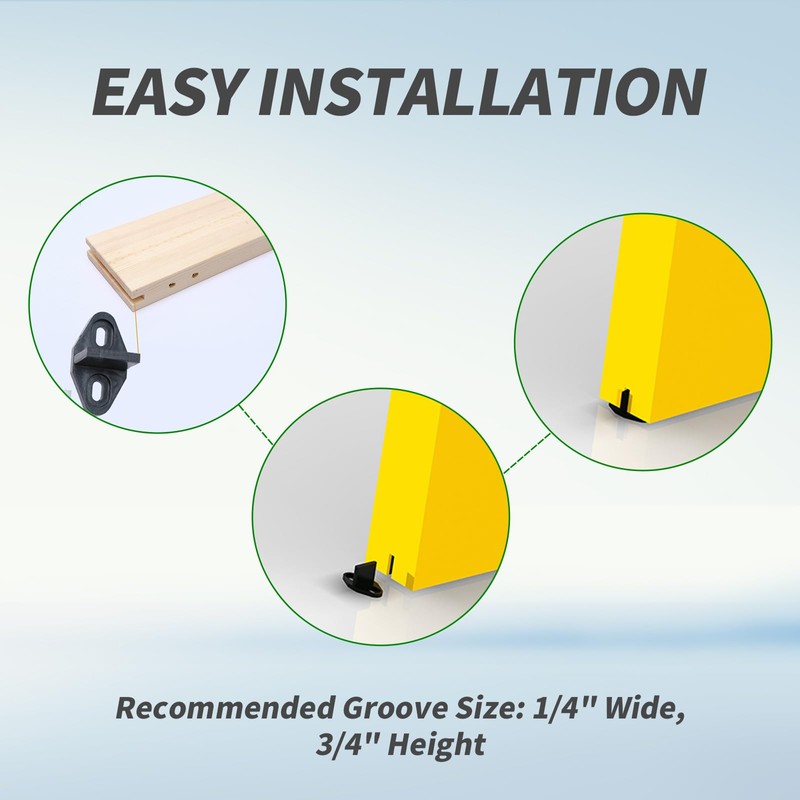 4Pack Black Floor Guide for Sliding Barn Door Hardware T