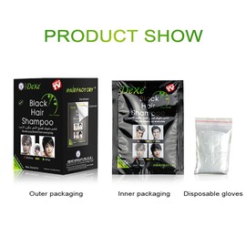 Dexe Instant Black Hair Shampoo, Hair Dye Shampoo for Men and Women, Easy to Use, 100% Grey Coverage, Easy & Quick, Lasts 3 in 1 Black Hair Dye (Tablets Black)