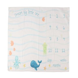 BAOFUYA Age Mat,Baby Milestone Blanket Monthly Photo Mat Monthly Fleece Blanket Large Animal Printed Growth Soft Comfortable Blankets for Newborn Boy Girl Gift