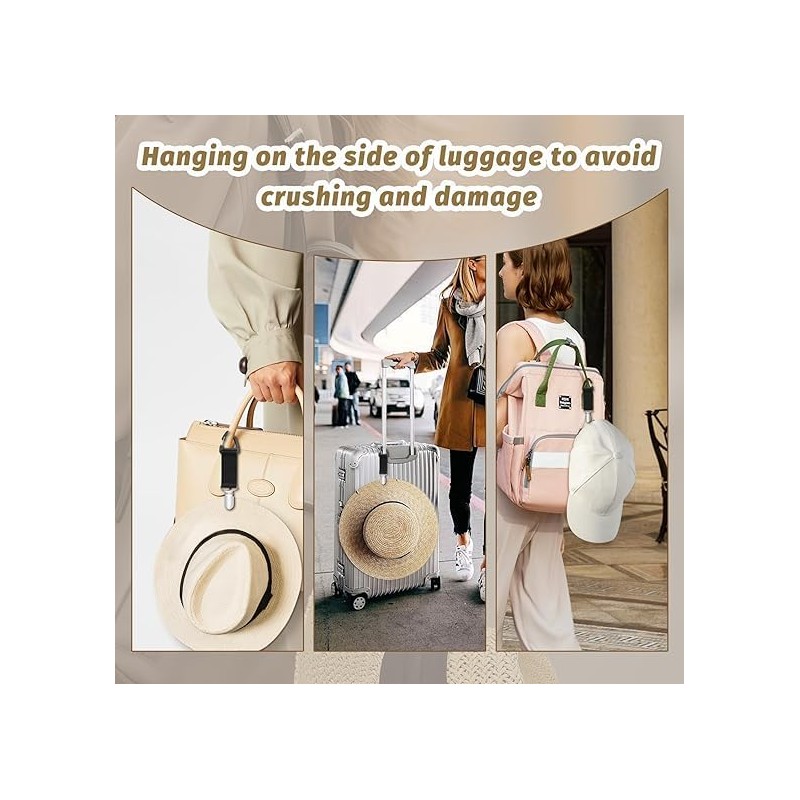 GOEDEKE 2Pcs Hat Clips for Travel on Bag, Hat Bag