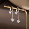 SLUYNZ Sterling Silver CZ Heart Small Hoop Earrings Chain for