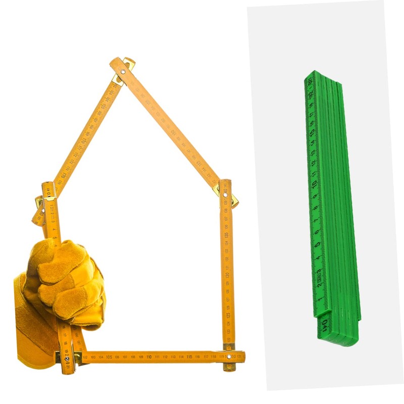 SAFIGLE 2pcs Folding Measuring Ruler Folding Ruler with Engraved Measurements