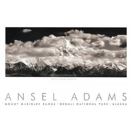 Ansel Adams Mt. McKinley Range Embossed Poster (24 x 36 Inch) - Paper, Plastic Frame, Wall Mount - Living Room Decor