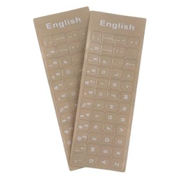 KEANBOLL 2PCS Pack Transparent English Keyboard Stickers, English Keyboard Replacement Sticker with Transparent Background and White Lettering for Computer Notebook Laptop Desktop