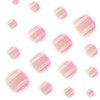 IMRAIN Pink Glitter French Press on Toe Nails Short Square