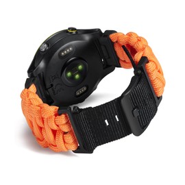 BINLUN Compatible with Garmin Watch Band 20mm 550 Paracord Rugged Military Braided Nylon Watch Strap Design for Garmin Fenix/Fit for Instinct for Descent(Orange)