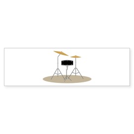 CafePress Snare and Cymbal Bumper Sticker Sticker (Bumper 50 pk)