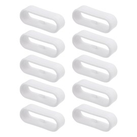 HARFINGTON 10Pcs Watch Band Strap Loops Silicone Replacement Fastener Rings Silicone Watch Holder Keeper for 20mm Width Watch Band, White