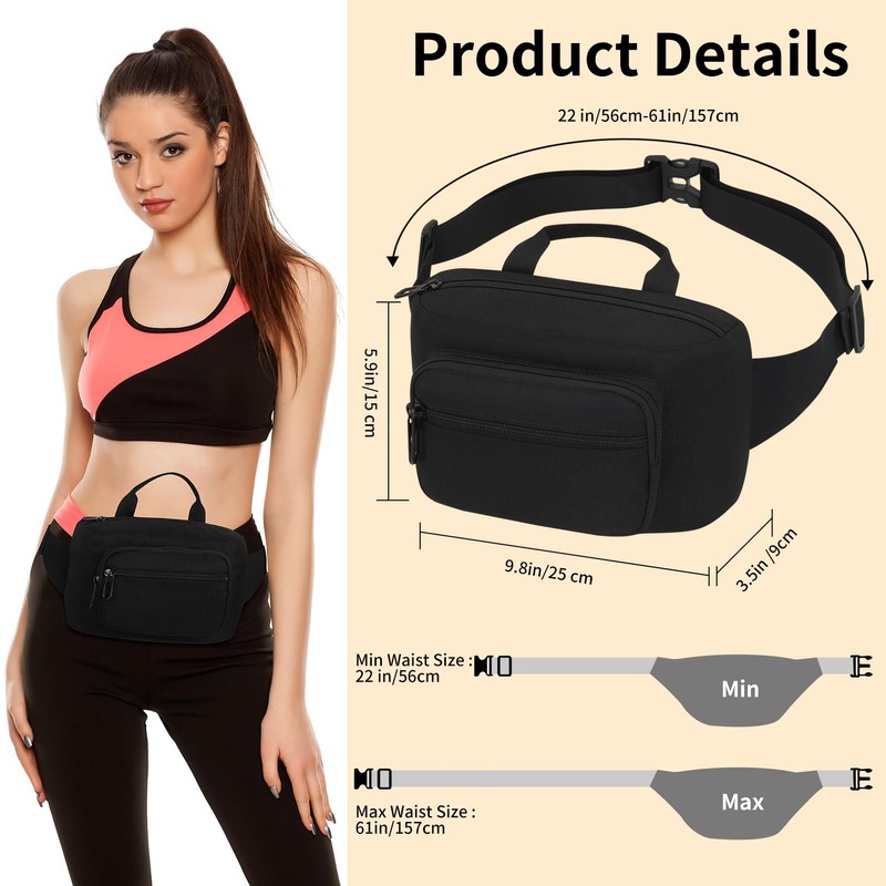 Bum Bag Waist Fanny Pack for Ladies Multi-Pockets,Waist Bumbag Men