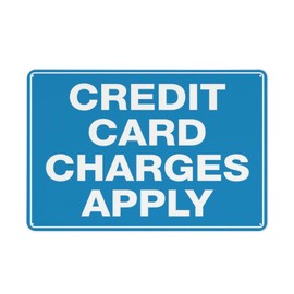 Compladeta Credit Card Charges Apply Sign For Business 8""X12"" Rust Free Aluminum Uv Printed,4 Pre-Drilled Holes.Durable/Weatherproof