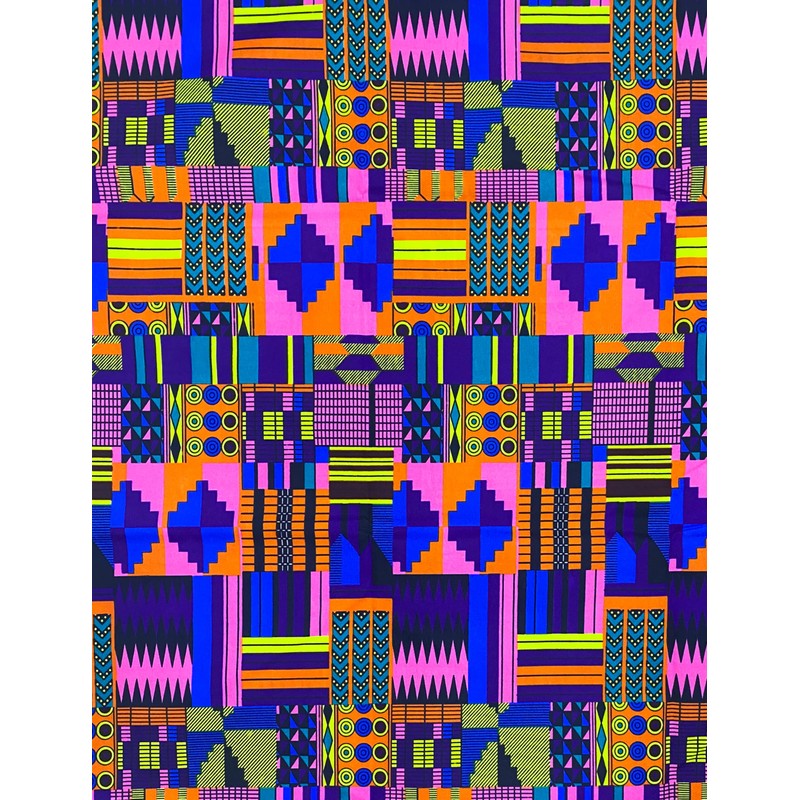 Shenbolen - Tela de cera con estampado africano, 100% poliéster,