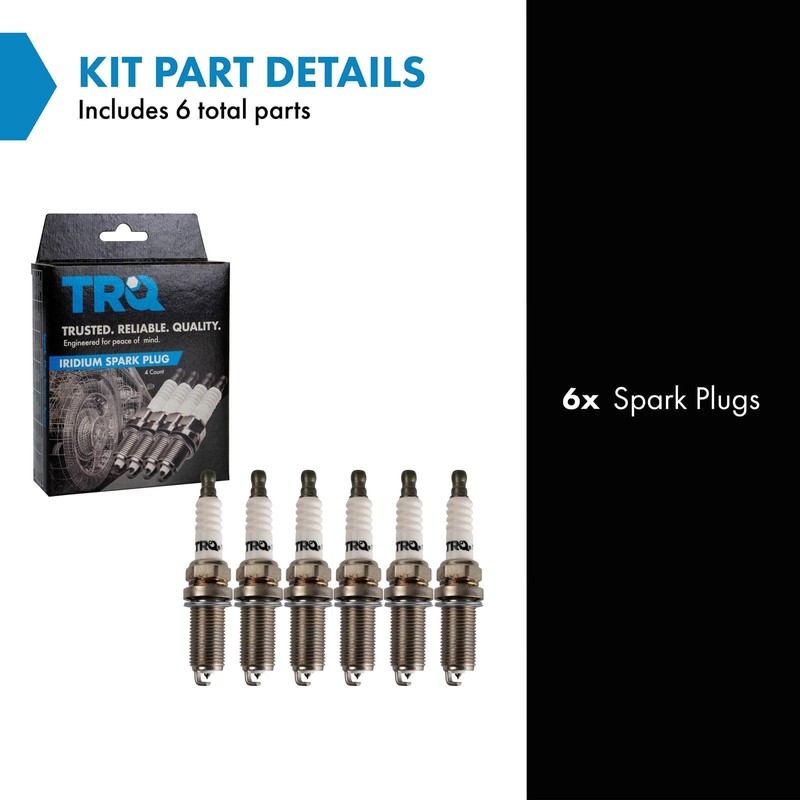 TRQ Iridium Spark Plugs Engine Tune Up Ignition Kit 6