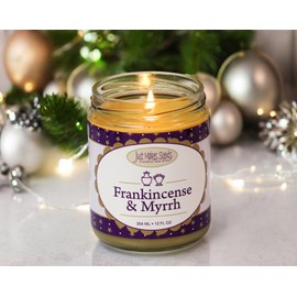 Frankincense & Myrrh Scented Blended Soy Candle, Hand Poured in The USA by Just Makes Scents (12 oz)
