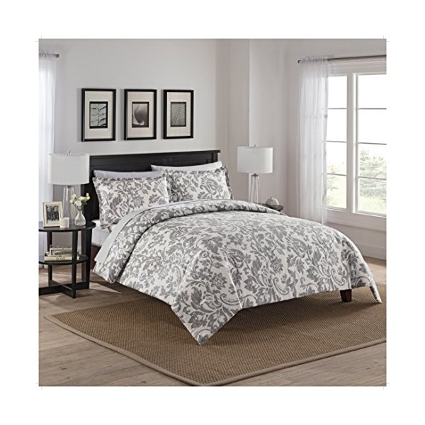 Marble Hill 16752BEDDKNGGRY 3 Piece Tanner Reversible Comforter Set, King, Gray