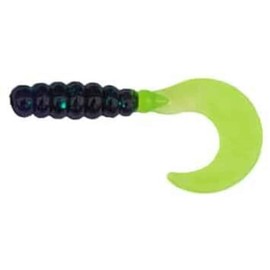 Big Bite Baits FG237-100 Fat Grub Junebug/Chartreuse, 2"