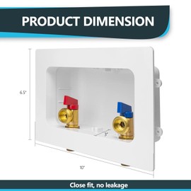 Seelink Washing Machine Outlet Box, Center Drain, 1/2 Inch Push-Fit Inlet x 3/4 Inch MHT Outlet, Plastic, Push Fit Regular, Fitting