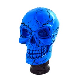 Bashineng Skull Shift Knob Handle Gear Stick Shifter Transmission Shifting Lever Universal Fit Most Manual Automatic Cars Truck SUV Vehicle (Blue Pattern)