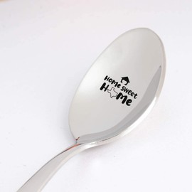 Housewarming Gifts For New Home | Unique First Time House Owner Gift Ideas For Men And Women | House Warming Gift Basket For Women | Home Sweet Home Engraved Spoon Gift - Stainless Steel - 7 Inch