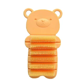 JINCH Nail Scrubber Brush Kids, Finger Nails Scrub Scrubbing Cleaning Washing Brushes with Soft Bristle for Baby and Children, Animal Style and 2 Colors Choice (Yellow)