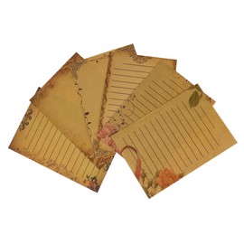 Tofficu 6sets Vintage Letter Stationery Paper Set of Kraft Paper Lined Writing Retro Lace Writing for Letters
