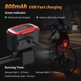 YISUIPU Smart Rear Bike Light, Brake Sensing Bike Tail Light, Auto On/Off, Waterproof, USB Rechargeable Bicycle Rear Light,1500m Viewable Range, Cycling Safety Accessories