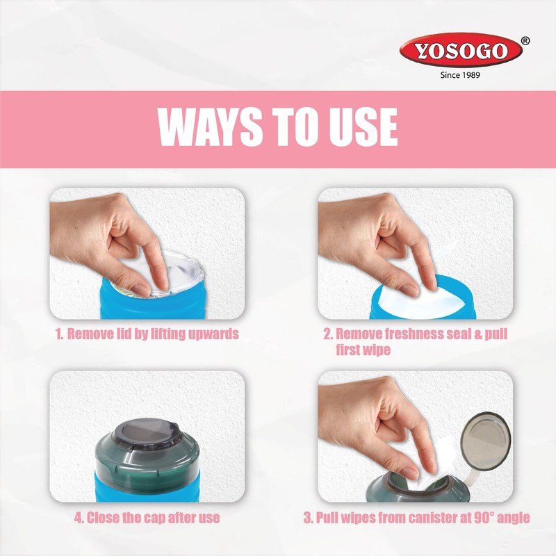 Yosogo 120 Sheets Whiteboard Wipes in Reaseable Cap