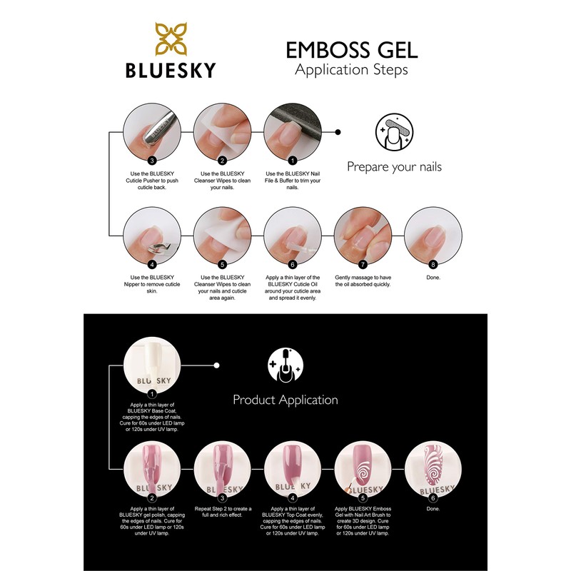 Bluesky UV Gel Emboss Carving Gel for Nail Art, Black,