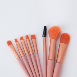 Mini 8-Piece Makeup Brush Set Pink 3ea