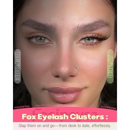 Focipeysa Wispy Lash Clusters Spiky Eyelash Clusters 10-18mm Eyelash Extensions Fox Eye Eyelash Right Left Individual Lashes Foxtail Lashes Thin Soft 