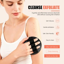 Exfoliating Gloves for Shower, Gentle Rubber Body Scrubber Glove for Body Exfoliating, Quick-Dry Exfoliator Glove for Bath, Shower, Arms, Legs, Elbows & Feet (1pc)