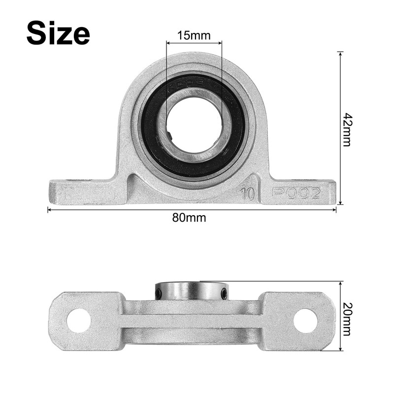 sourcing map 4pcs KP002 Pillow Block Bearings 8mm Bore Bearing