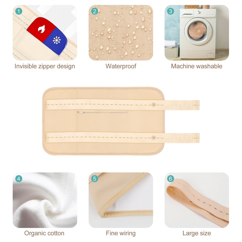 6 Pcs Castor Oil Pack Wrap Organic Cotton for Liver