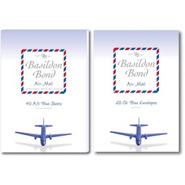 Basildon Bond Air Mail Writing Set Include A5 Blue Sheet Writing Pad & C6 Air Mail Envelopes