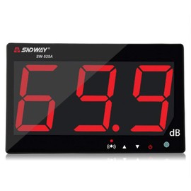 SNDWAY SW-525A 30-130dB Digital Sound Level Meter with Large LCD Display Noise Meter Decibel Wall Mounted Hanging (525A)