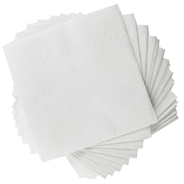 1 Ply White Cocktail Napkins- Pack of 1,000ct