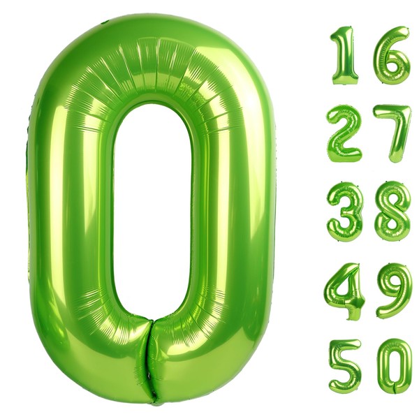 40 Inch Light Green Balloon Number 0 Balloon,Jumbo Mylar Foil