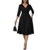 Nmoder Women's Wrap Dress Cocktail Church Wedding Midi Dress A-Line