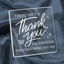 SECOGM Thank You Gift, Cute Thank You Gifts for Women Men, Acrylic Block Thank-You Gifts For Colleague, Boss, Volunteer, Nurse, Doctor, Manager, Director, Teacher, Appreciation Gifts(3.9*3.9*0.6Inch)