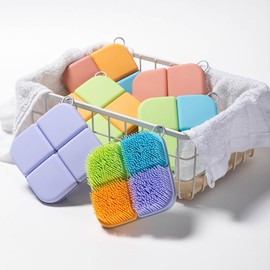 OWIIZI Silicone Body Scrubber Gentle Exfoliating Body Scrub Food-Grade Soft Silicone Loofah Lather Well Bath Scrub Brush for Shower Deep Cleanse Large Surface Exfoliator