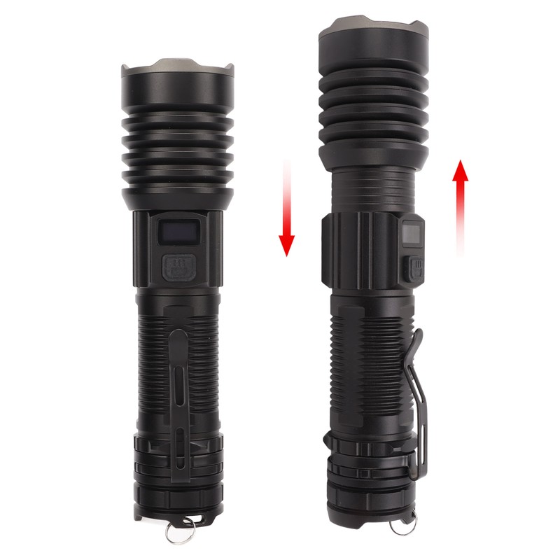 LED Flashlight USB Charging IPX4 Waterproof Aluminium Alloy Intelligent Digital