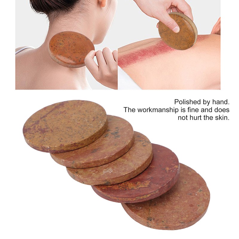 5Pcs 50mm Bian Stone Scraping Board Bian Stone Back Massage