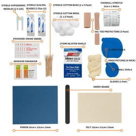 BlisterPod Ultra Blister Kit (60+ Pc Set) | Comprehensive Foot Blister Prevention and Treatment Set | Professional Foot Care in Endurance Sport, Remote & Wilderness Locations