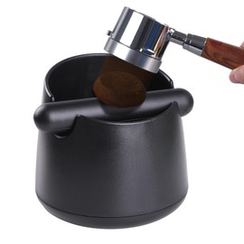 Geepen Espresso Coffee Knock Box, ABS Coffee Grounds Knock Box for Barista, Detachable Knock Bar and Non-Slip Base Espresso Accessories for Home/Office Black