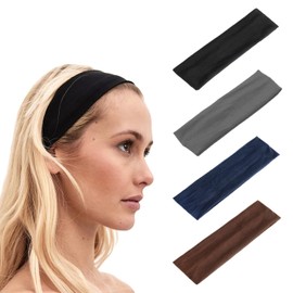 SYEYCW Pack of 8 Women's Hair Bands, Sports Headbands, Elastic Headbands, Soft Elastic Hair Band, Non-Slip Thin Hair Band for Women, Yoga, Running, Cycling, Fitness Headbands (4 Colours)
