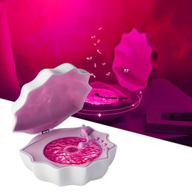 MACADAM Shell Ocean Wave Projector Light, Waves Vinyl Bluetooth Speaker with Mood Lamp, 7 Colors Waves Night Light for Bedroom Living Office (Red)