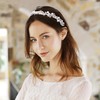 Oriamour Bridal Headband With Pearls Wedding Headpieces For Brides Crystal