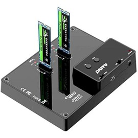 MAIWO K3015P Dual-Bay NVME M.2 SSD Docking Station - Tool-Free Type-C 10Gbps with Offline Clone and System Disk Copy