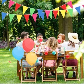 HQKJGSYX 2.8m Pennant Banner Flags Custom Banners Colorful Pennant Banner Flags Multicolor Bunting String Triangle for Grand Opening Theme Birthday Party Decoration Outdoor Events Classroom Decor