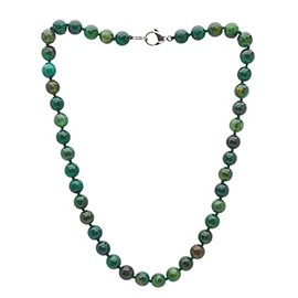 Edelstein Perlenkette Damen | Handgefertigte 10mm Naturstein Heilstein Halskette für Frauen und Mädchen (Facettierter grüner Achat)