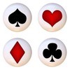 SET OF 4 KNOBS - Card Suits Spades Hearts Diamonds